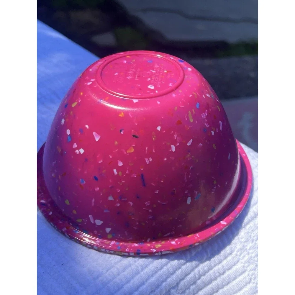 Zak! Designs Speckled Confetti Dopamine Hot Pink Mixing Bowl Melamine 5.50